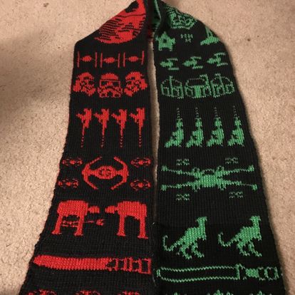 A picture of a Star Wars scarf